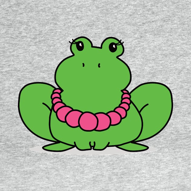 Super Cute Frog with a Big Pearl Necklace by EnvelopeStudio